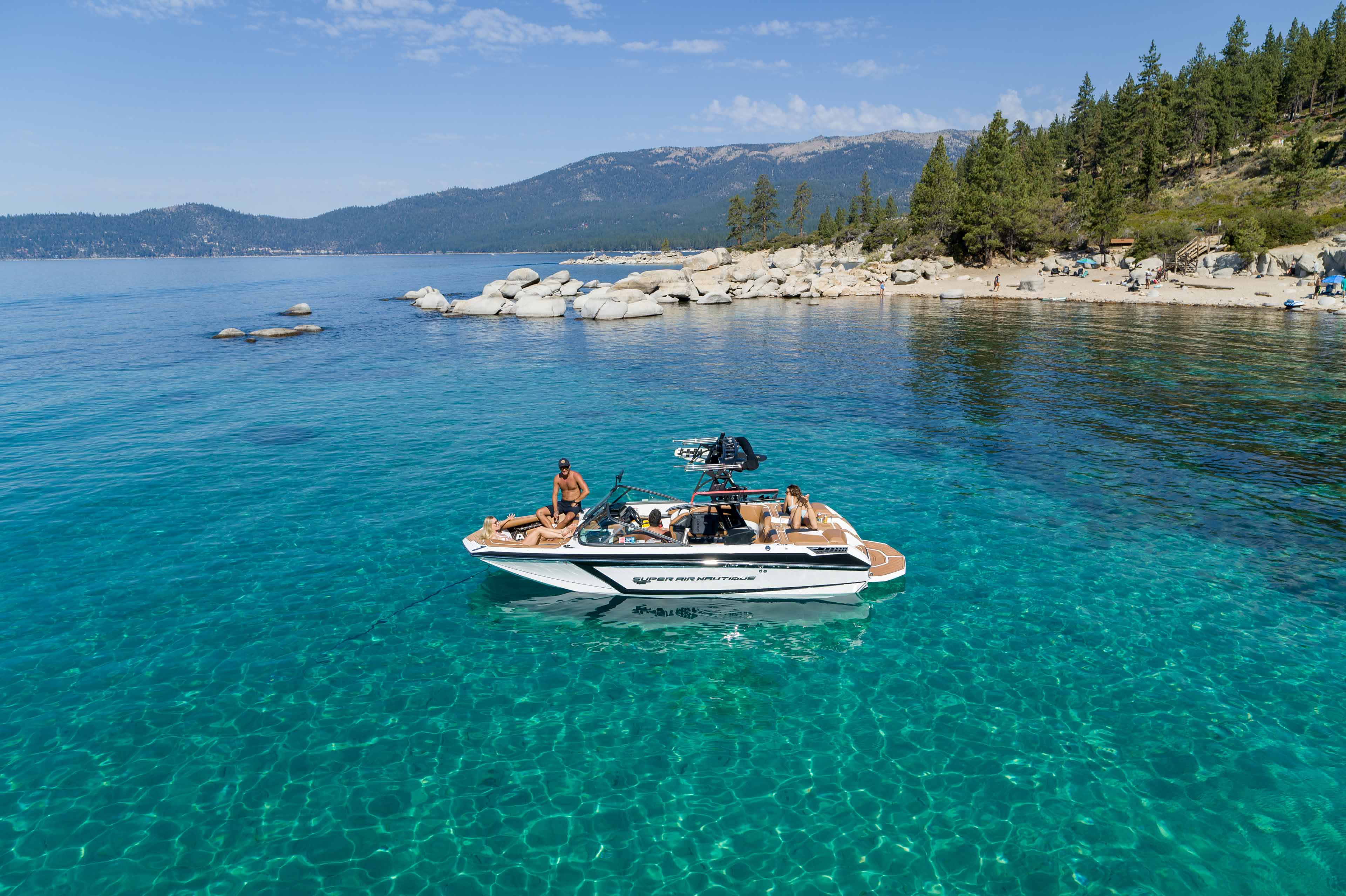 boating during the summer in the tahoe lake