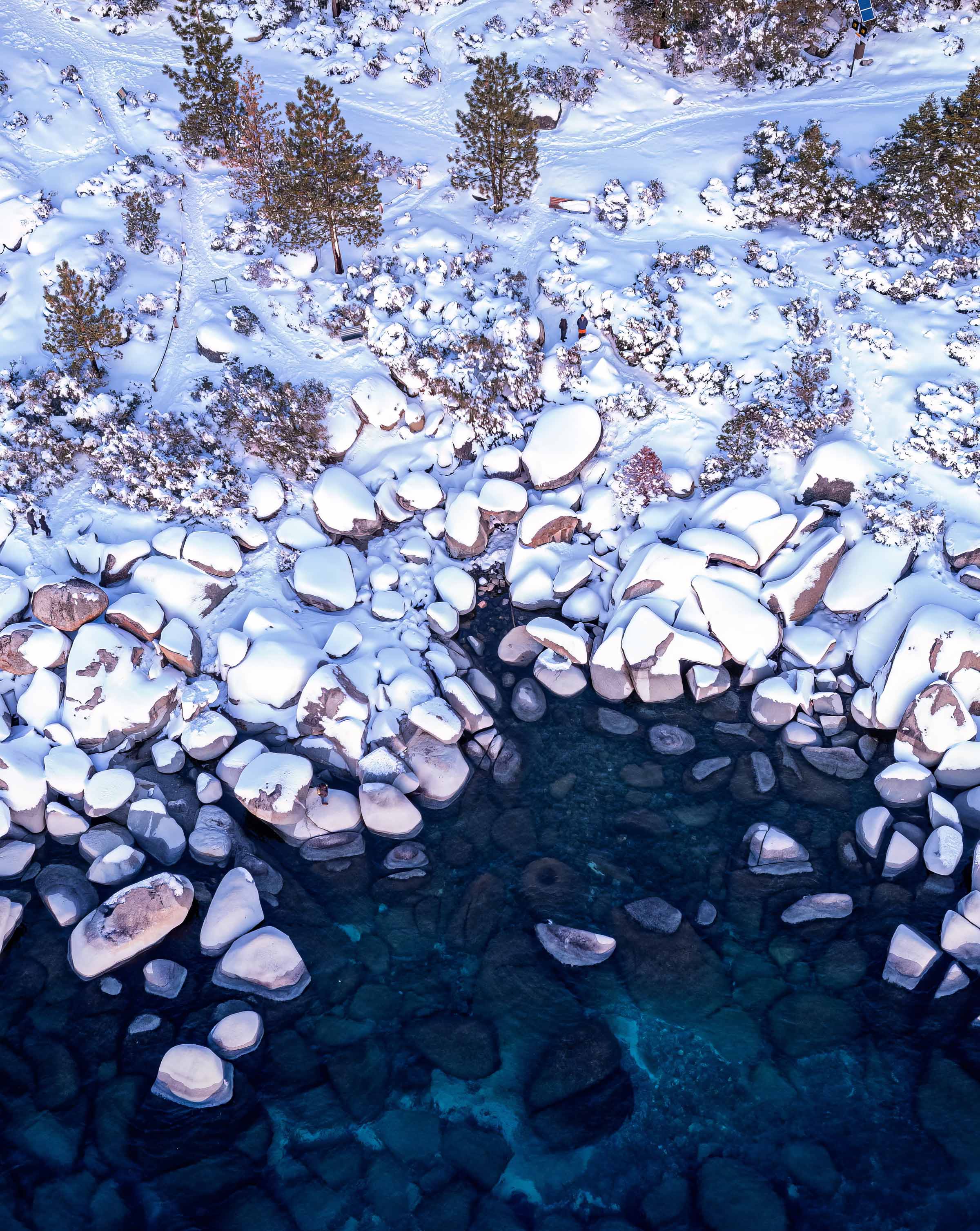 rocks covered by snow